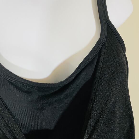 Athleta Energize Mesh Layer Tank Built In Bra Criss Cross Back Strap Black Sz S* - Picture 5 of 13